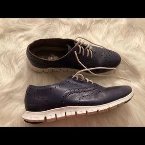 Cole Haan blue leather sneakers